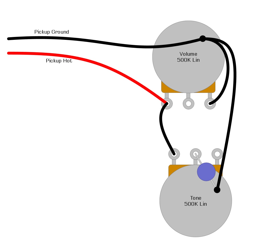 Single Pickup Guitar Wiring Diagram