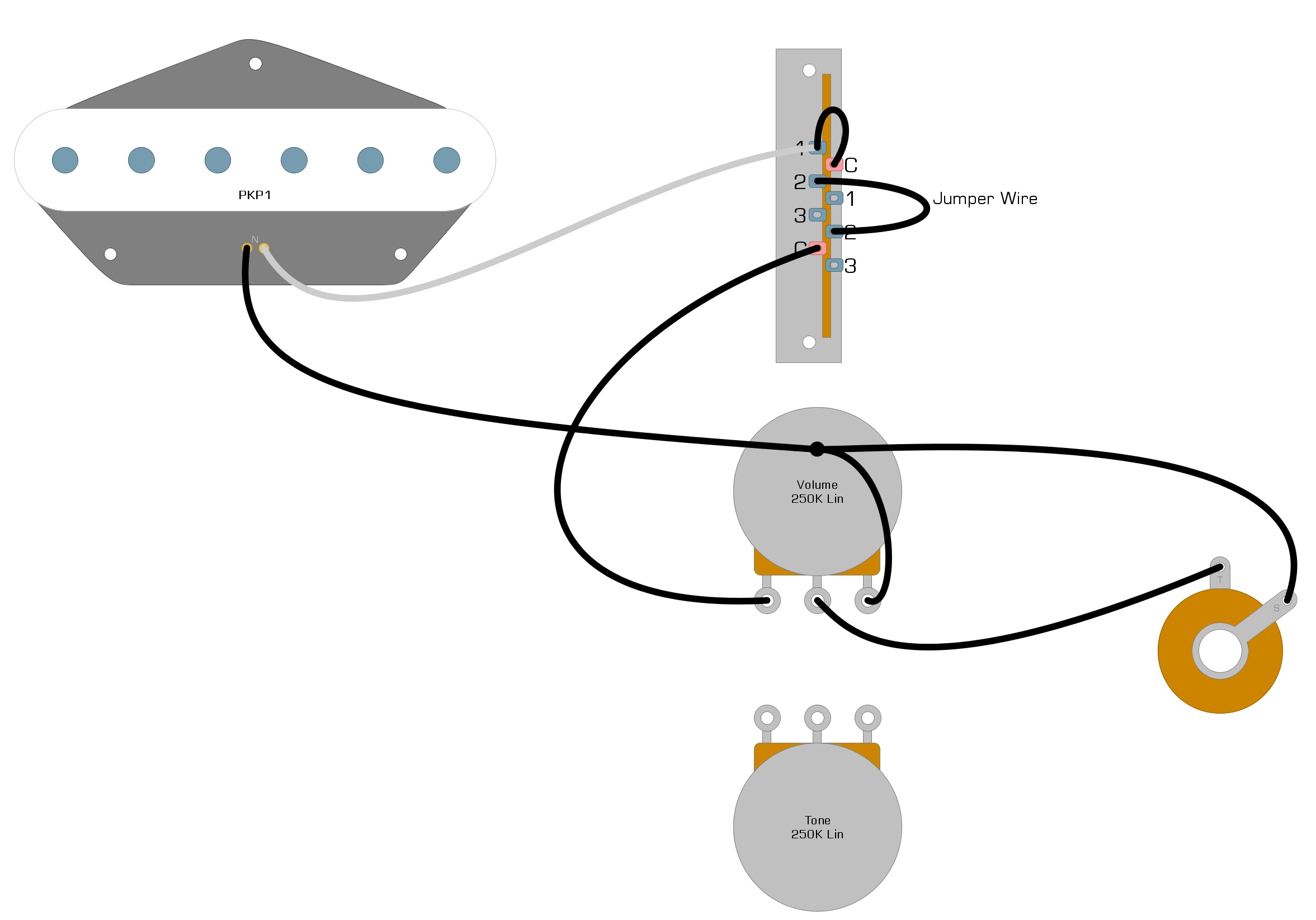 Single Pickup Telecaster Wiring Diagram