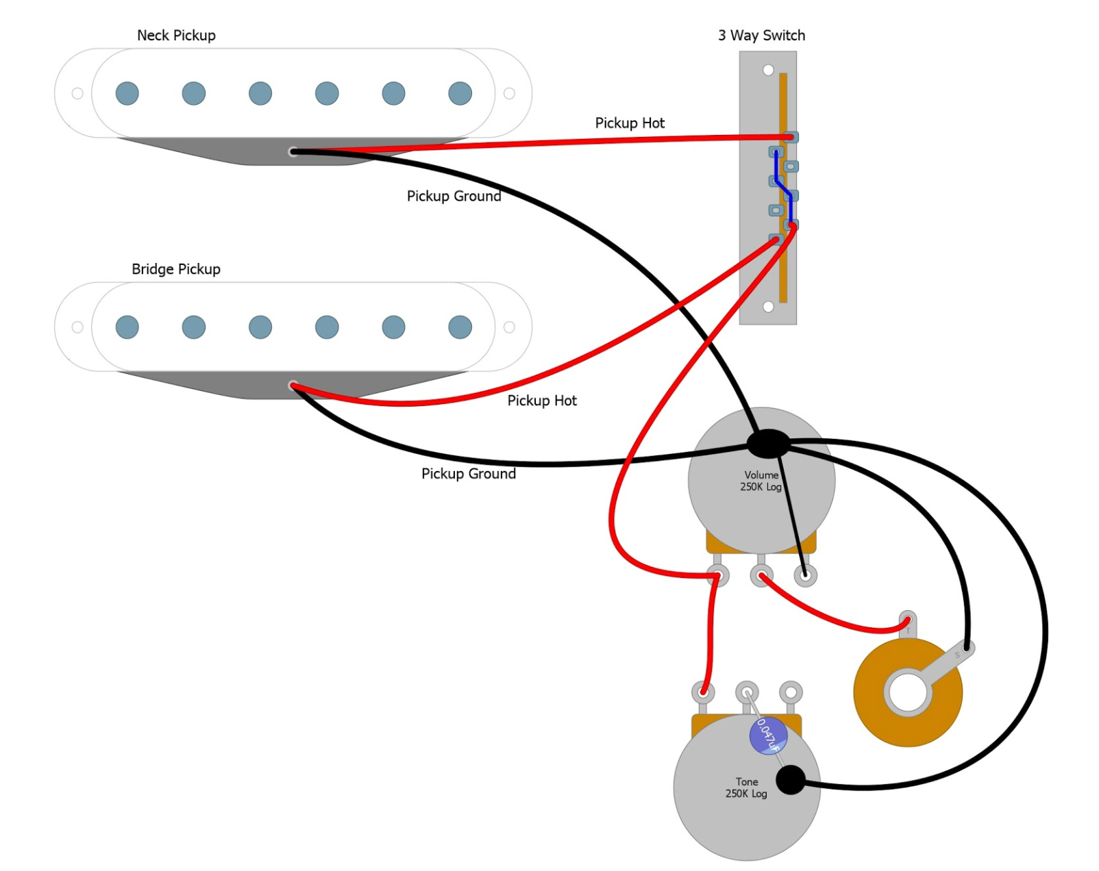 Telecaster Three-Way Switch Wiring – Humbucker Soup  3 Way Switch Wiring Diagram Guitar Volume    Humbucker Soup