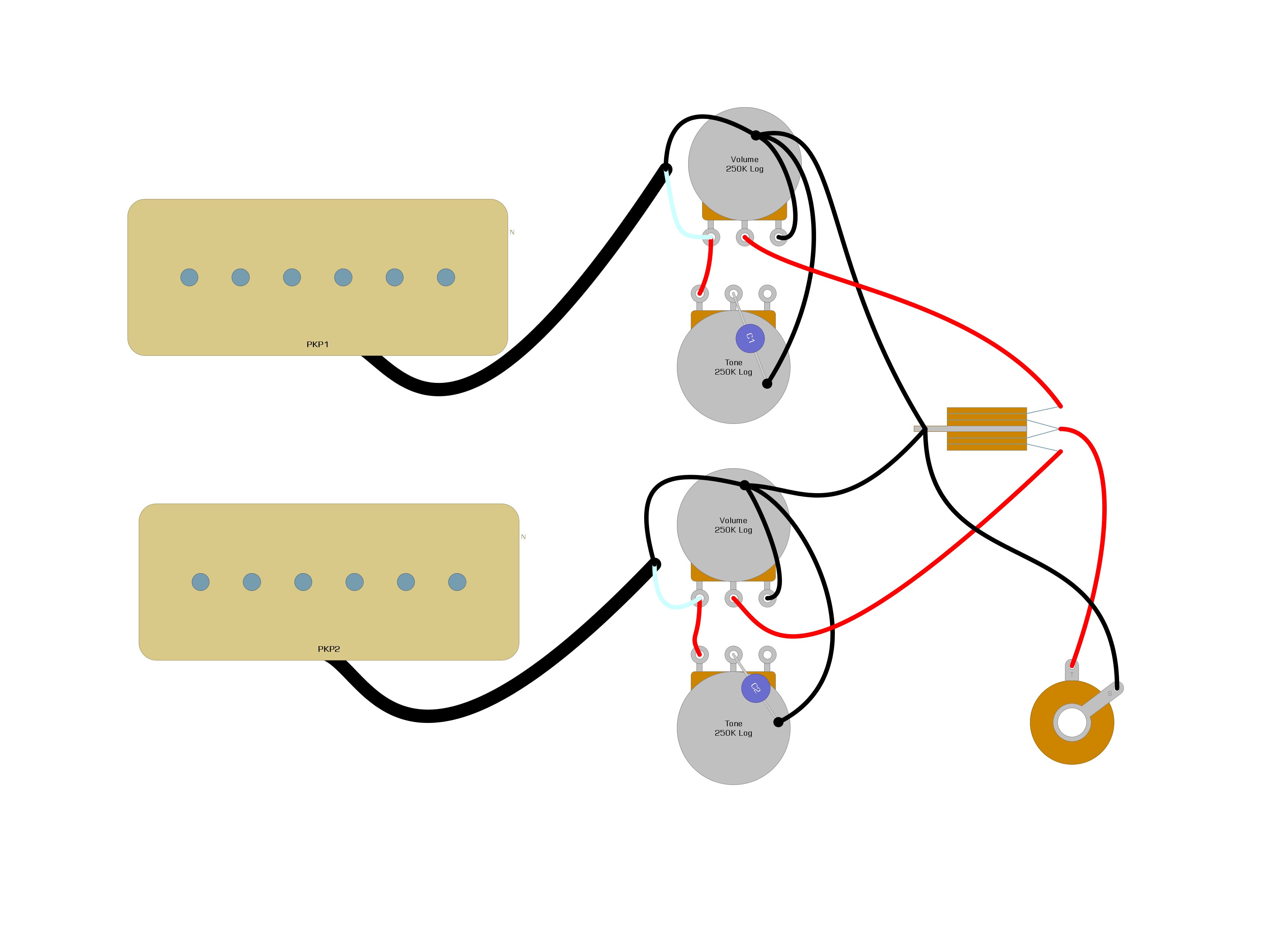 Gibson Les Paul 2 Conductor Wiring Diagram from humbuckersoup.com