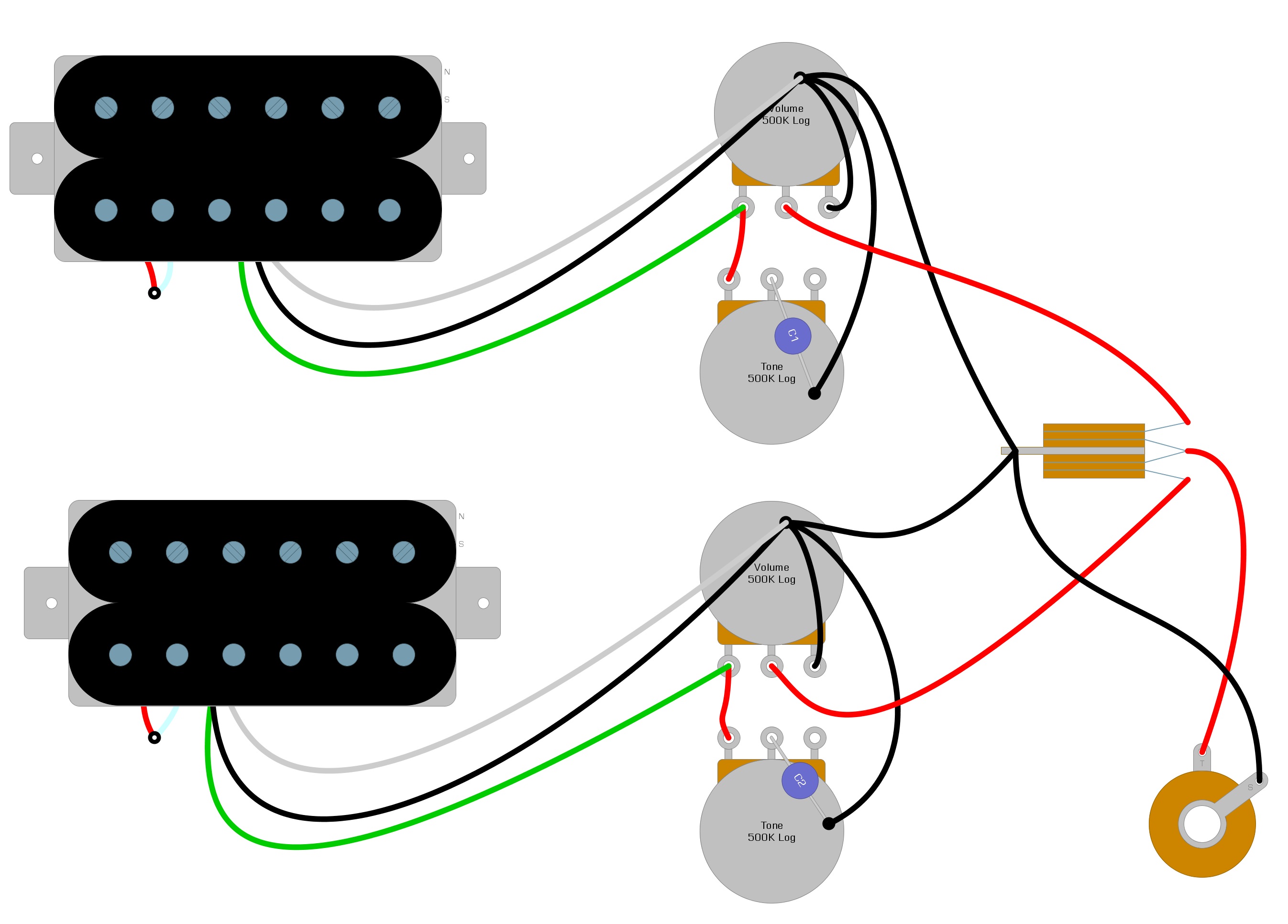 Simple Humbucker Wiring Diagram from humbuckersoup.com