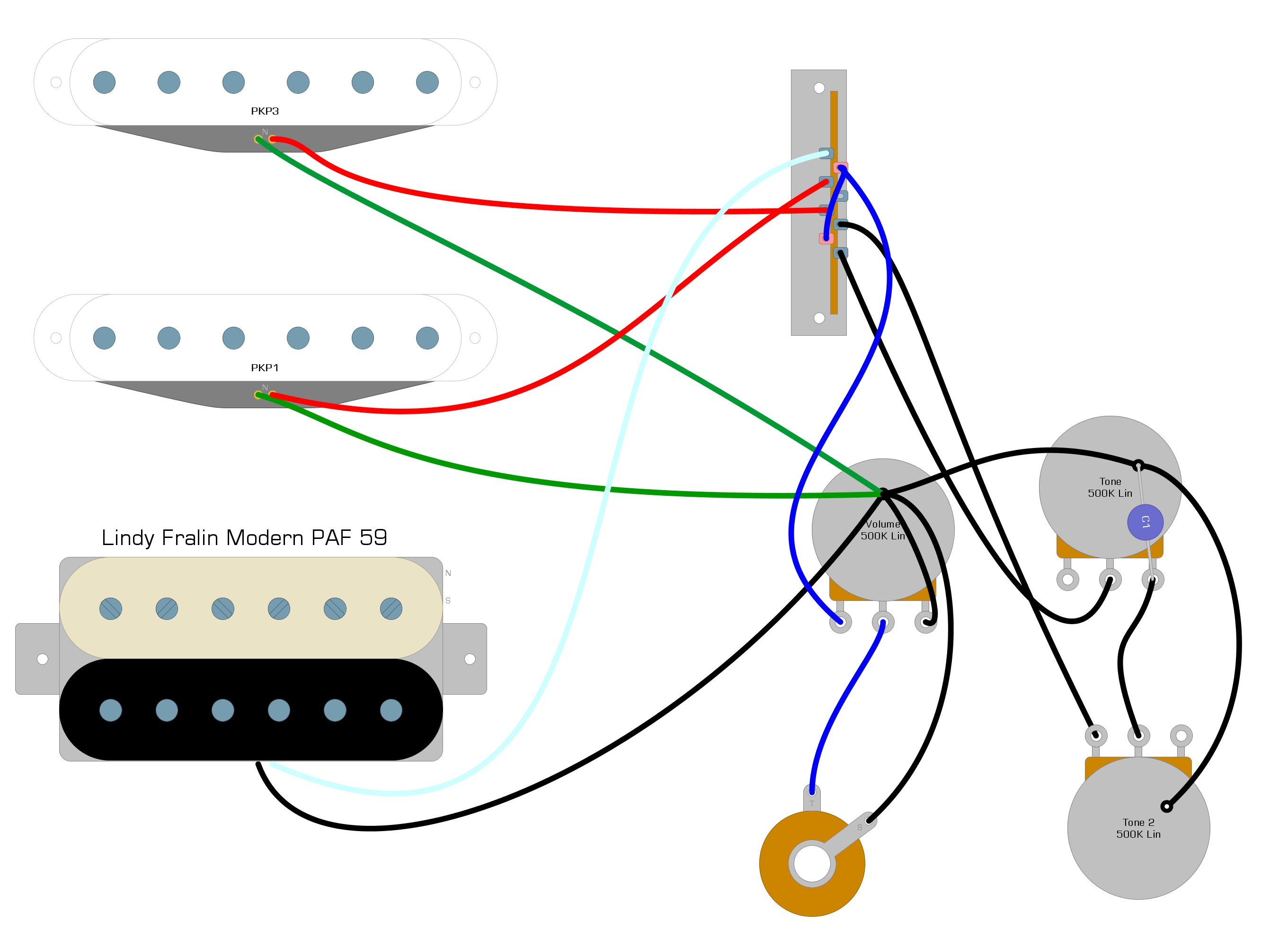 Lindy Fralin Modern PAF Wiring Diagram | Humbucker Soup