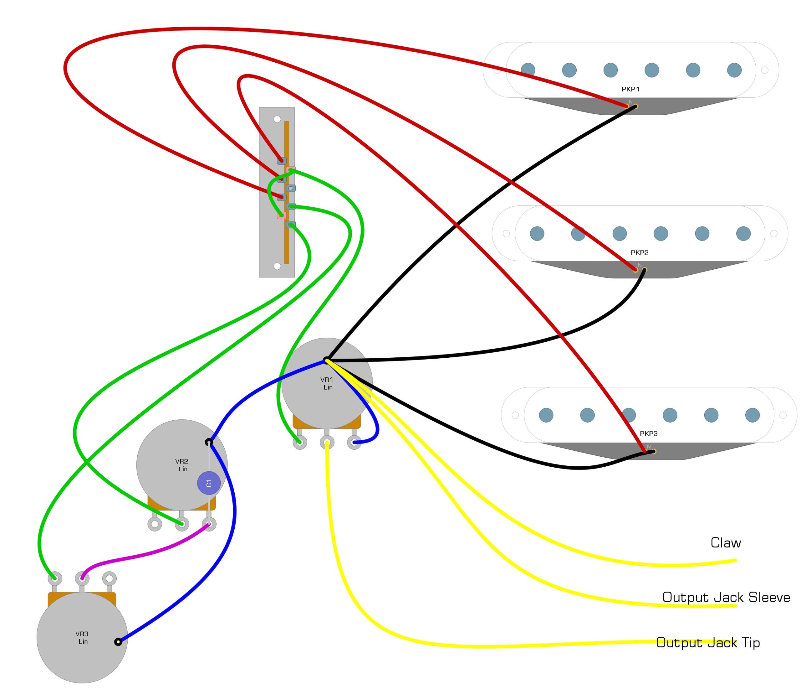 Stock Stratocaster Wiring Diagram - Humbucker Soup