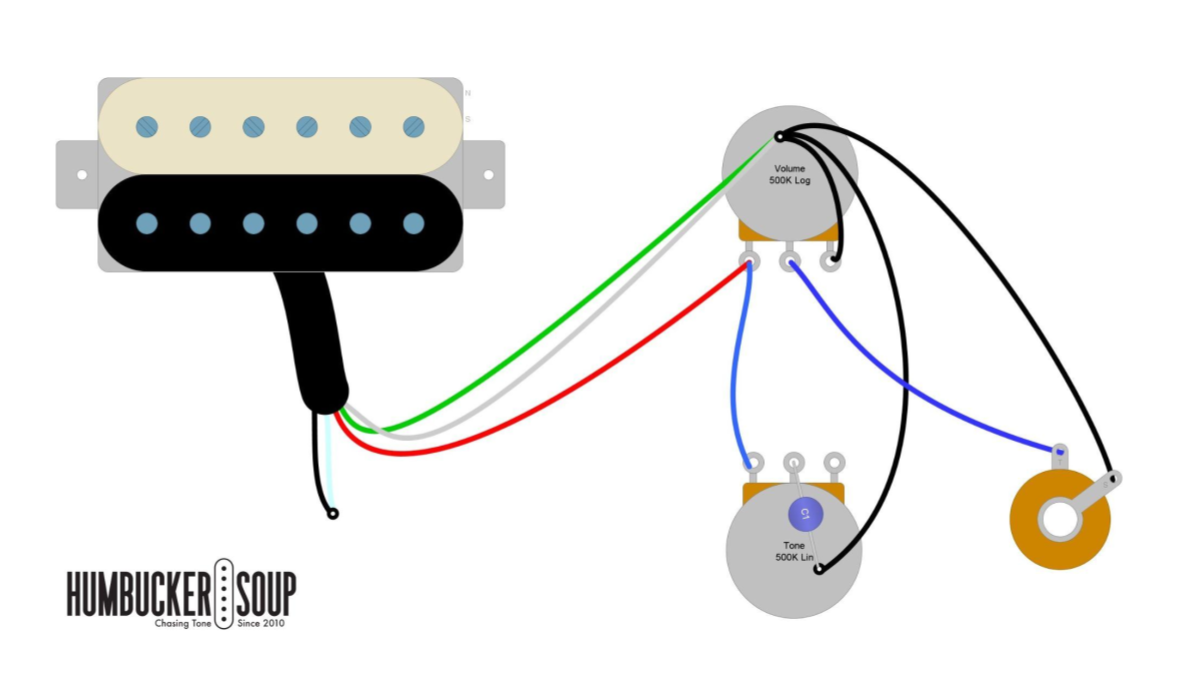 Wiring Diagram – DiMarzio D Activator – Bridge Only – 1X Volume, 1X ...