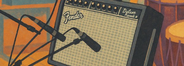 Guitar amplifier with microphones
